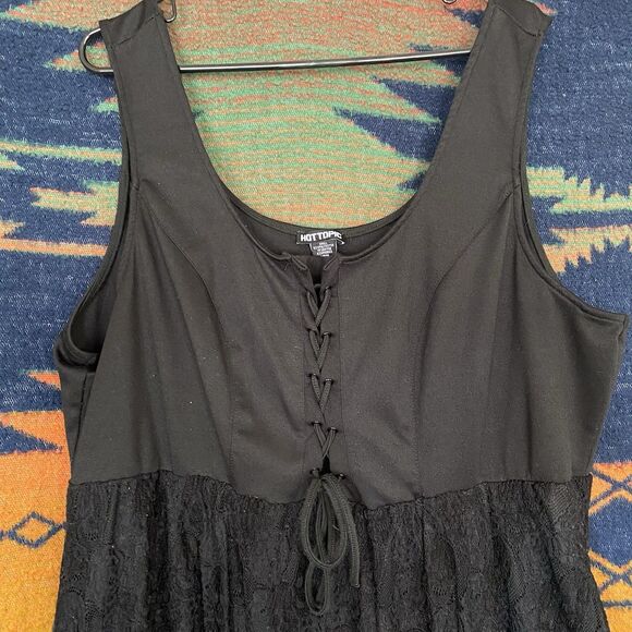 Hot Topic Plus Size Goth Black Lace Sleevless Maxi Dress. Size 3X. Pockets. - Picture 9 of 10